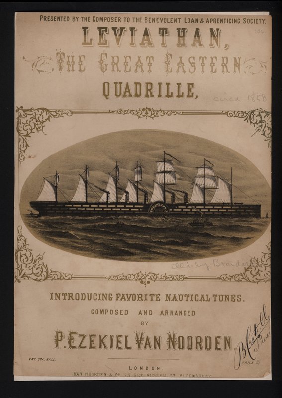 Leviathan, the Great Eastern, viktoriánus kottaborító (litho) alkotó: English School