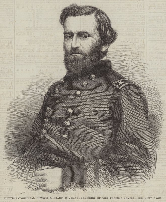 Ulysses S Grant altábornagy, a szövetségi hadsereg főparancsnoka (metszet) alkotó: English School