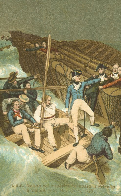 Horatio Nelson hadnagy díjra száll a viharban (színes litó) alkotó: English School
