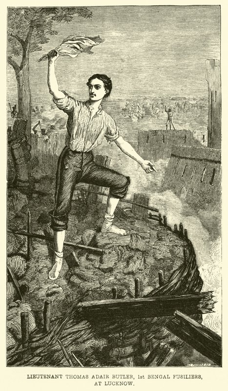 Thomas Adair Butler hadnagy, az 1. bengáli fusiliter, Lacknowban alkotó: English School