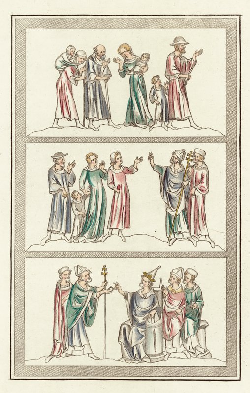 Thomas Becket élete (színes metszet) alkotó: English School