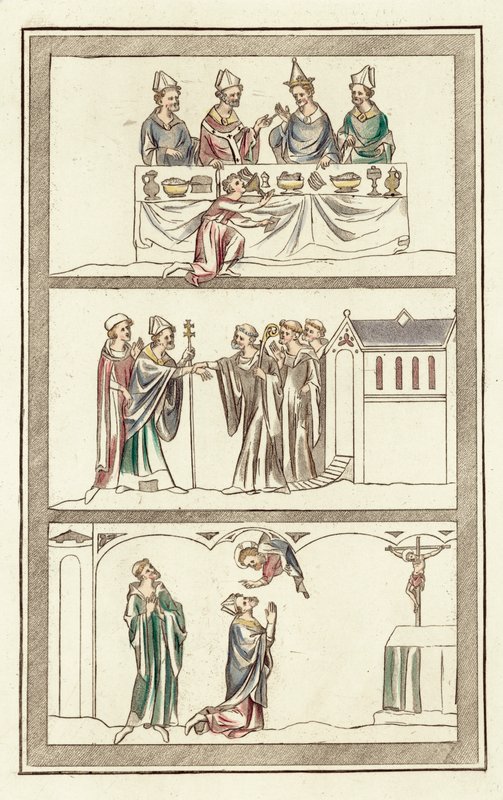 Thomas Becket élete (színes metszet) alkotó: English School