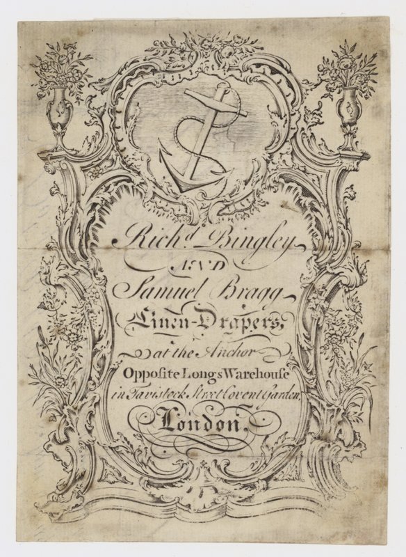 Linen Draper, Bingley & Bragg, kereskedelmi kártya alkotó: English School