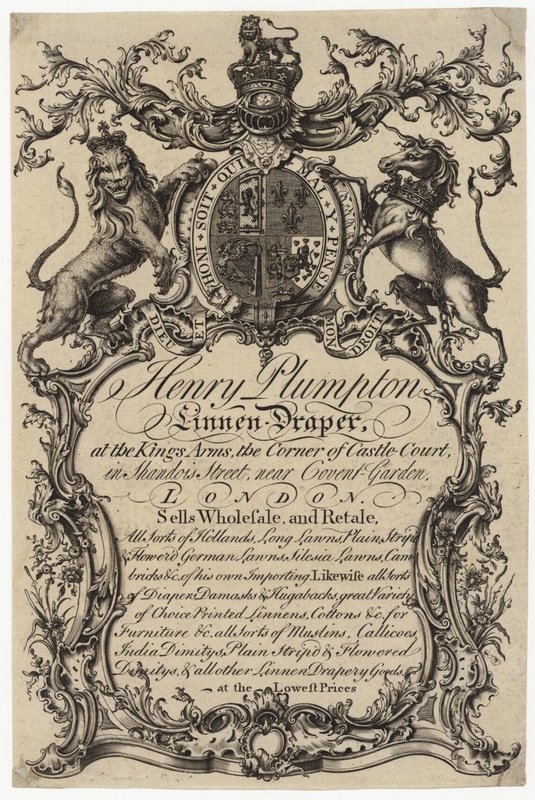 Vászon drapéria, kereskedelmi kártya alkotó: English School