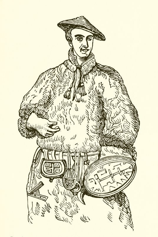Linné lappföldi ruhájában alkotó: English School