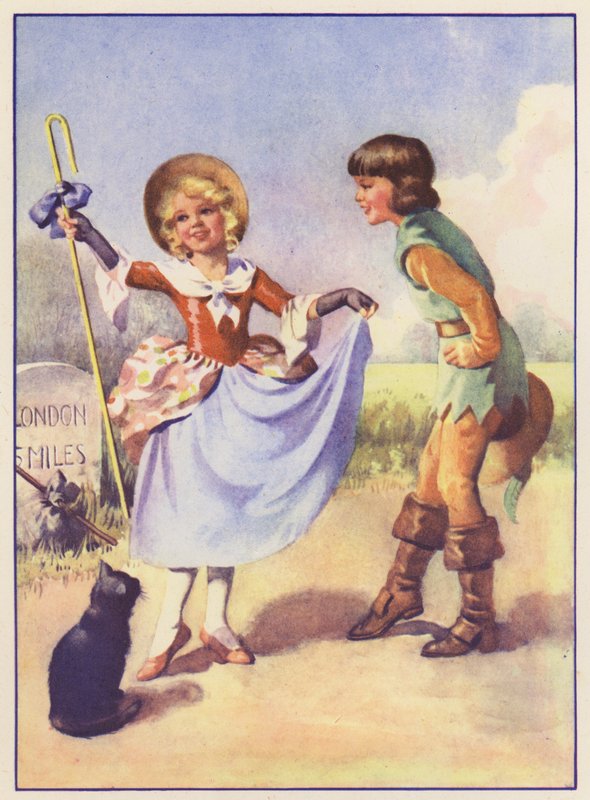 Little Bo Peep és Dick Whittington (színes litográfia) alkotó: English School