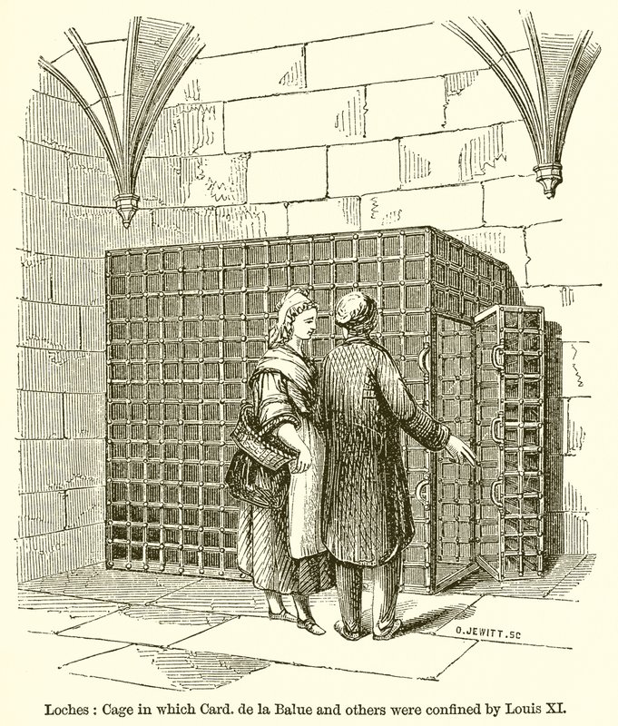 Loches: ketrec, amelyben a kártya. de la Balet és másokat XI. Lajos bezárt alkotó: English School