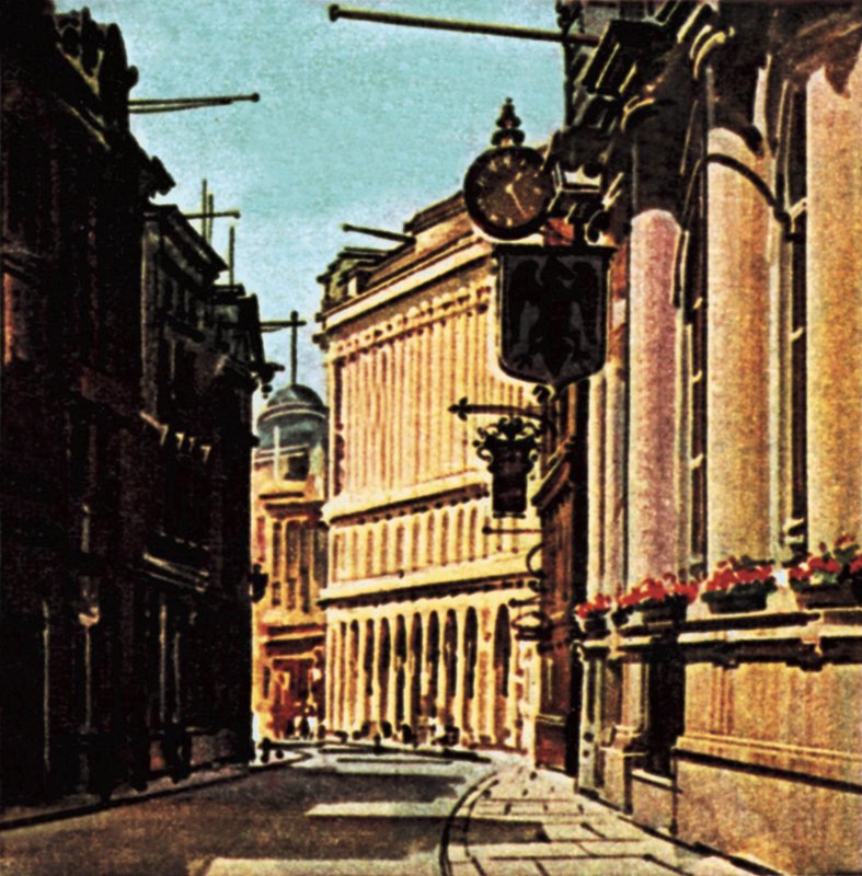 Lombard Street London Cityben alkotó: English School