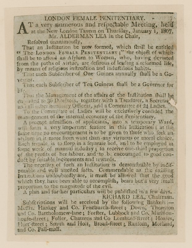 Londoni női büntetés-végrehajtási intézet, Clerkenwell alkotó: English School