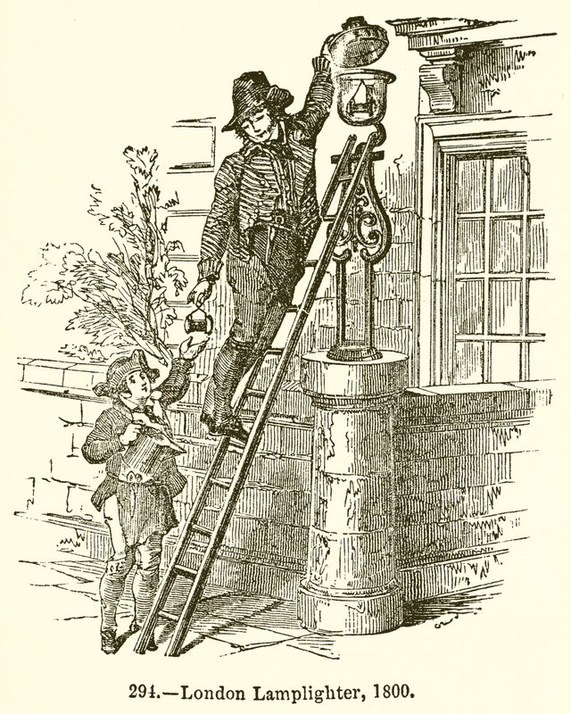 Londoni lámpagyújtó, 1800 alkotó: English School