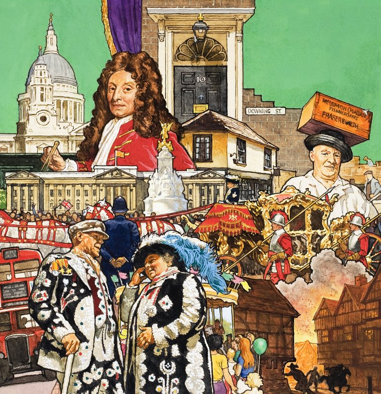 London Montage (gouache, papír) alkotó: English School
