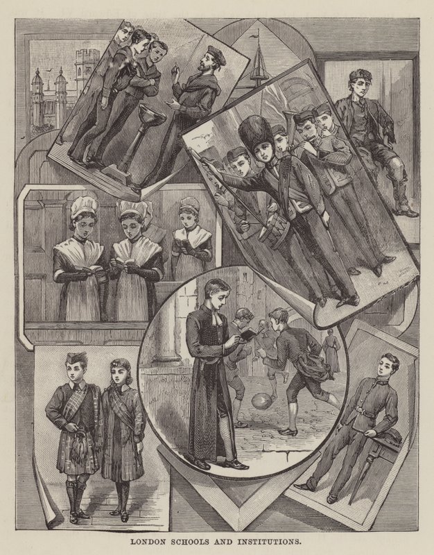 Londoni iskolák és intézmények (metszet) alkotó: English School