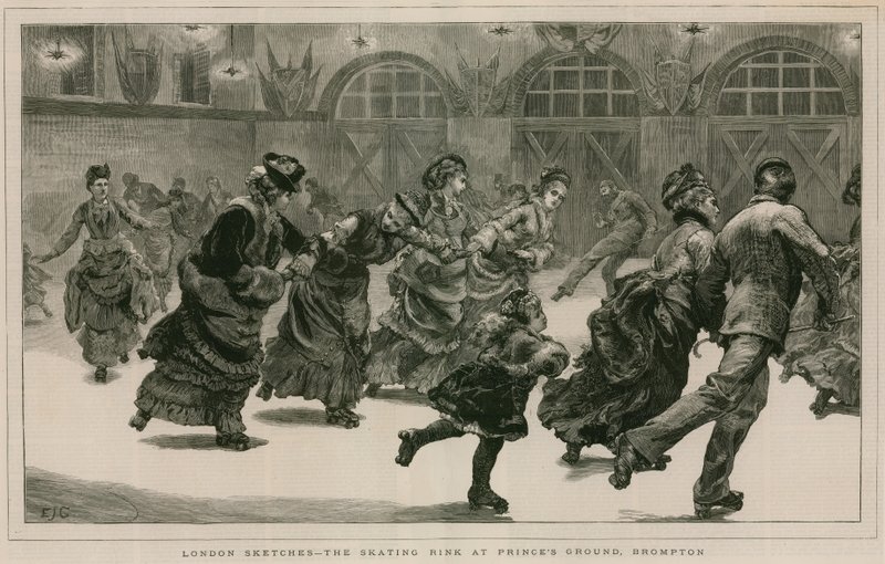Londoni vázlatok: A korcsolyapálya a Princes Groundban, Brompton alkotó: English School