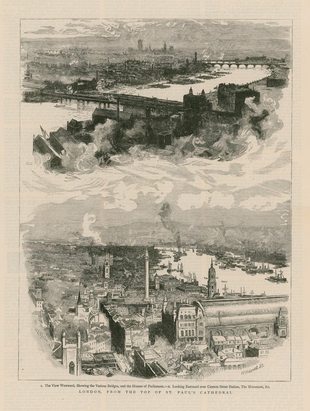 London a Szent Pál-székesegyház tetejétől alkotó: English School