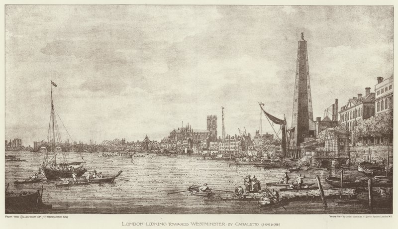London Westminster felé néz (litho) alkotó: English School