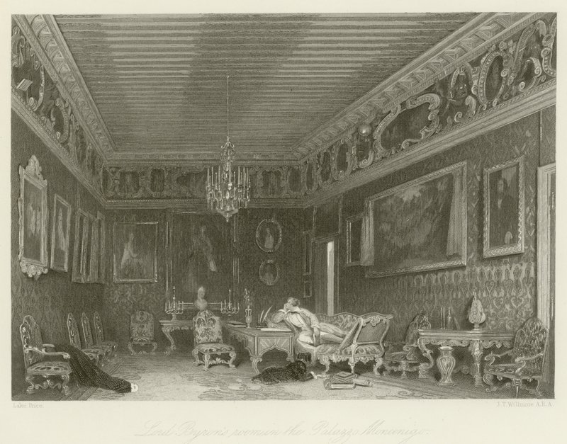 Lord Byrons szoba a Palazzo Mocenigóban alkotó: English School