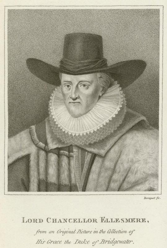 Lord Ellesmere kancellár (metszet) alkotó: English School