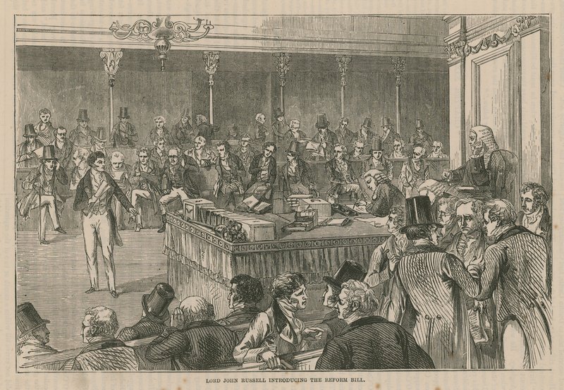 Lord John Russell bemutatja a reformtörvényt alkotó: English School