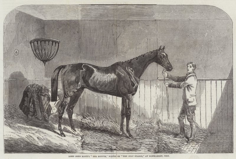 Lord John Scott "The Reiver", a "The July Stakes" nyertese a Newmarketben alkotó: English School