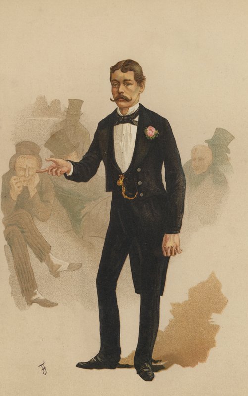 Lord Randolph Churchill, parlamenti képviselő, Woodstock tagja (színes litó) alkotó: English School