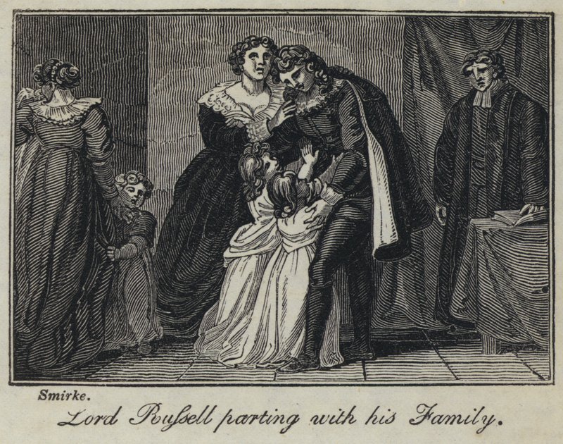 Lord Russell megvál a családjától (metszet) alkotó: English School