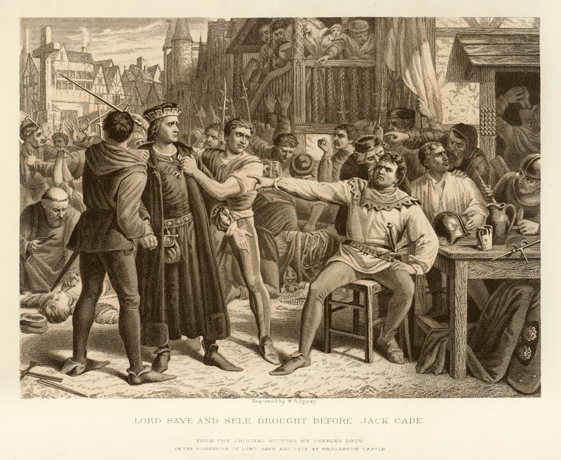 Lord Saye és Sele Jack Cade elé vitte alkotó: English School