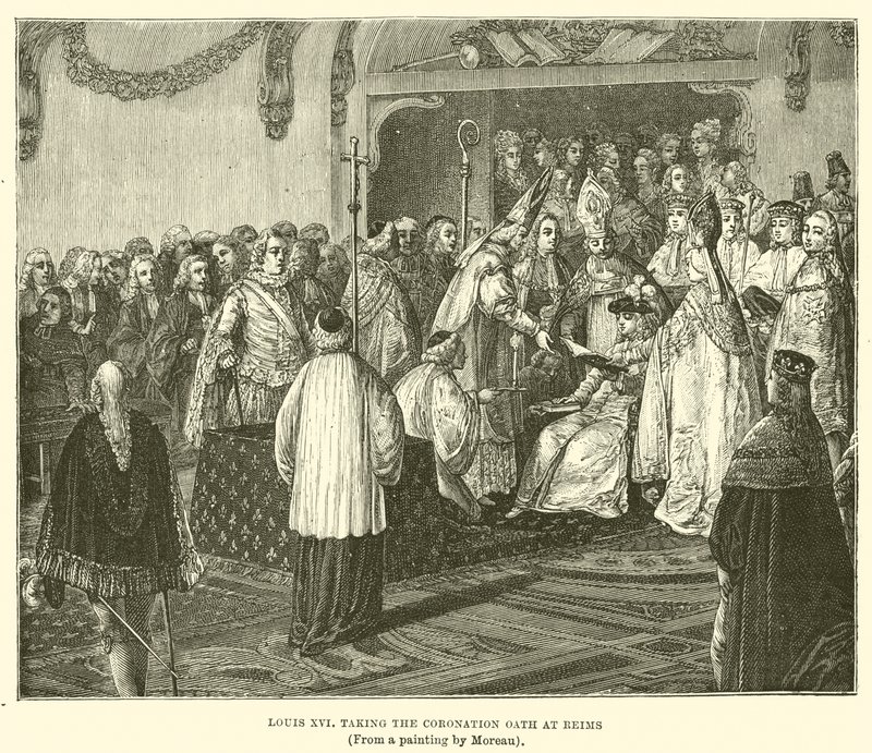 XVI. Lajos letette a koronázási esküt Reimsben alkotó: English School