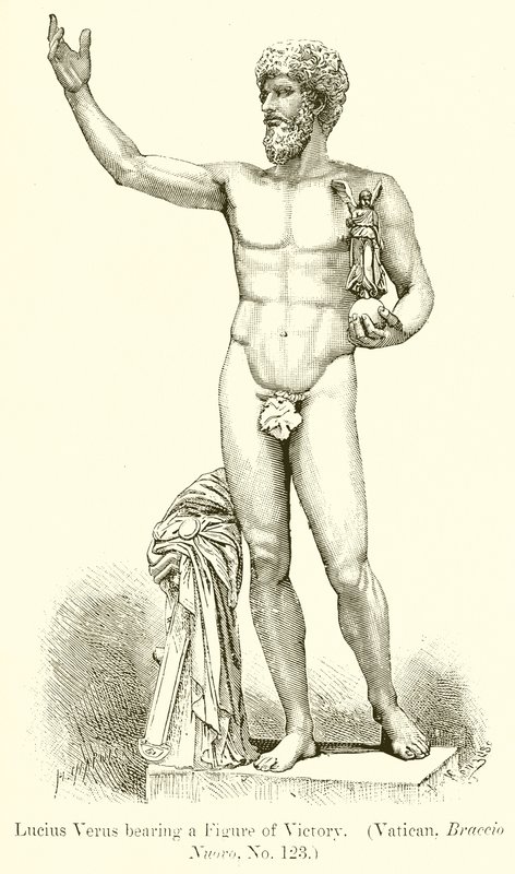 Lucius Verus a győzelem alakját viselő. (Vatikán, Braccio Nuovo. 123. sz.) alkotó: English School