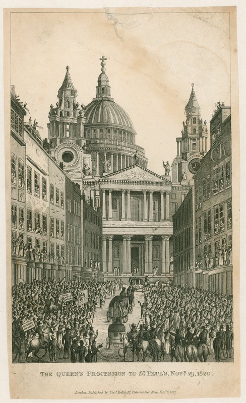 Ludgate Hill. A Queens-i körmenet St Paulsba, 1820. november 29 alkotó: English School