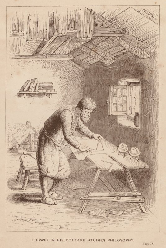 Ludwig a házában filozófiát tanul (metszet) alkotó: English School