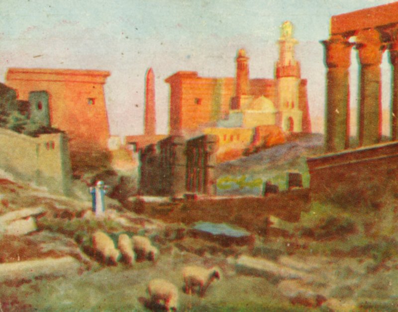 Luxor, templomromok (színes litográfia) alkotó: English School