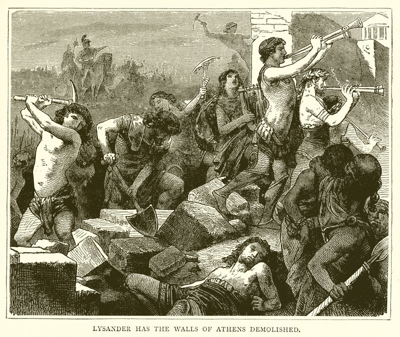 Lysander leromboltatta Athén falait alkotó: English School