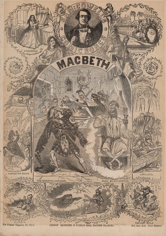 Macbeth, Sam Cowell egyik komikus dala (színes litográfia) alkotó: English School