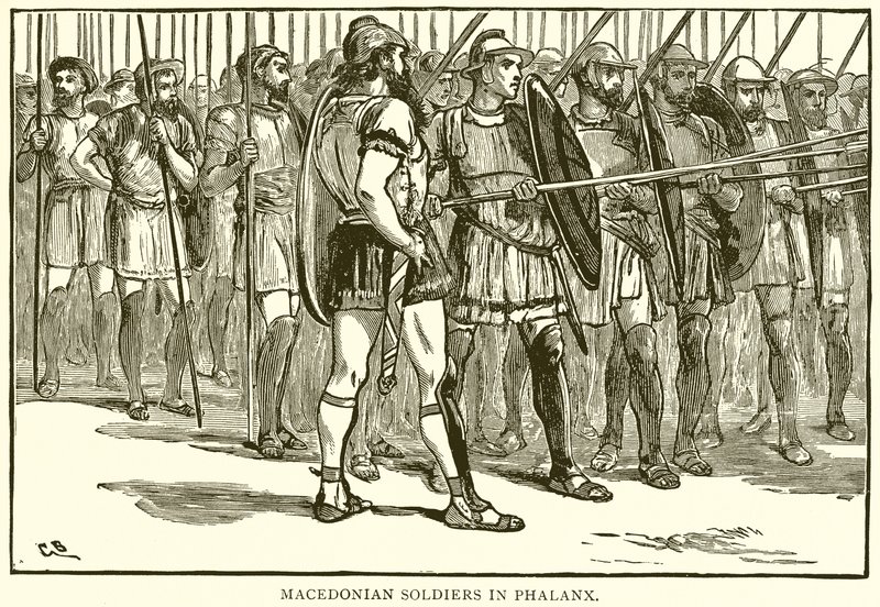 Macedón katonák a Phalanxban alkotó: English School