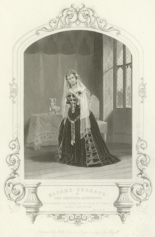 Madame Celeste Katalin hercegnő szerepében az V. Henrik V. felvonás II. jelenetében alkotó: English School