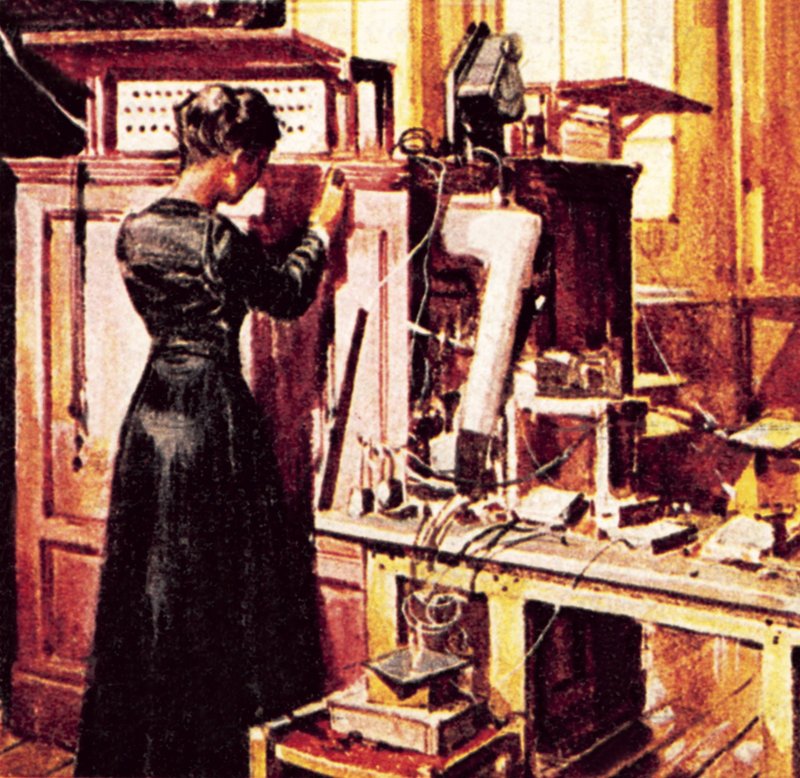 Madame Curie a laboratóriumában alkotó: English School
