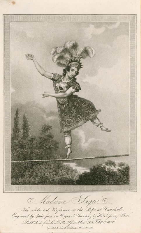 Madame Saqui, a londoni Vauxhall Gardens ünnepelt előadója alkotó: English School