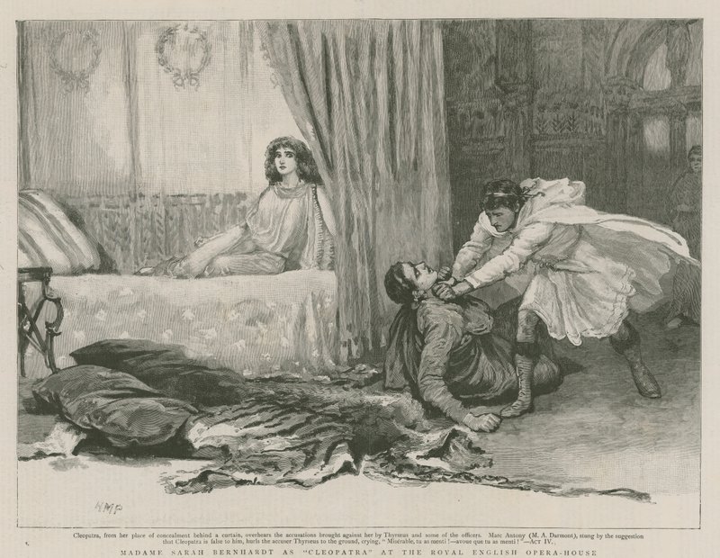 Madame Sarah Bernhardt Kleopátra szerepében az Angol Királyi Operaházban alkotó: English School
