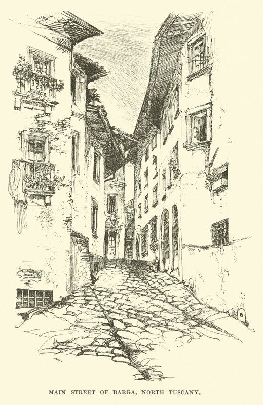 Barga főutcája, Észak-Toszkána alkotó: English School