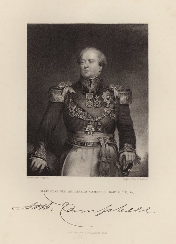 Sir Archibald Campbell vezérőrnagy alkotó: English School