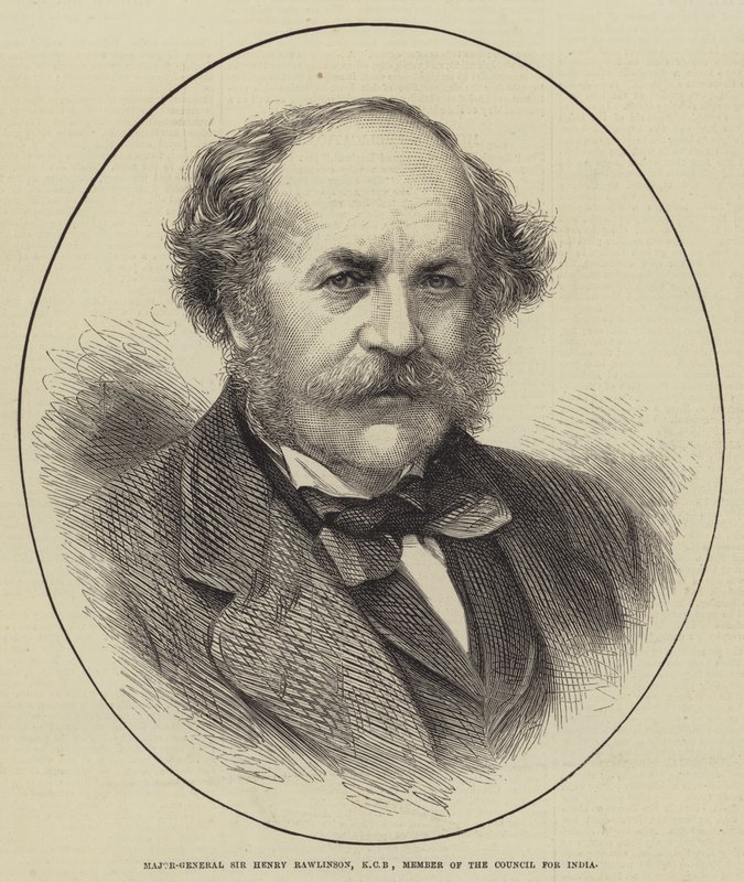 Sir Henry Rawlinson vezérőrnagy, KCB, az Indiai Tanács tagja (metszet) alkotó: English School