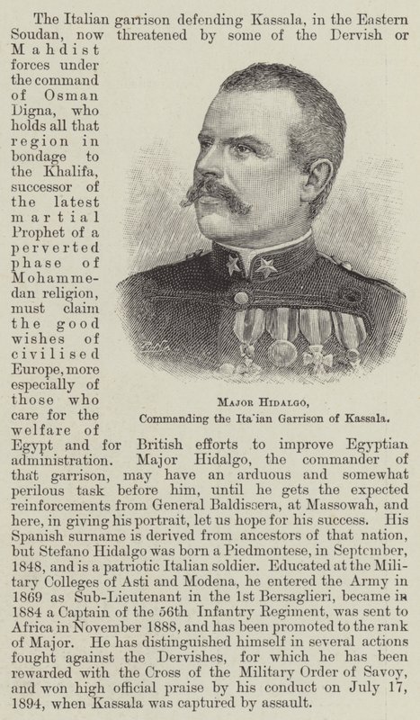 Hidalgo őrnagy, a kassalai olasz helyőrség parancsnoka (metszet) alkotó: English School