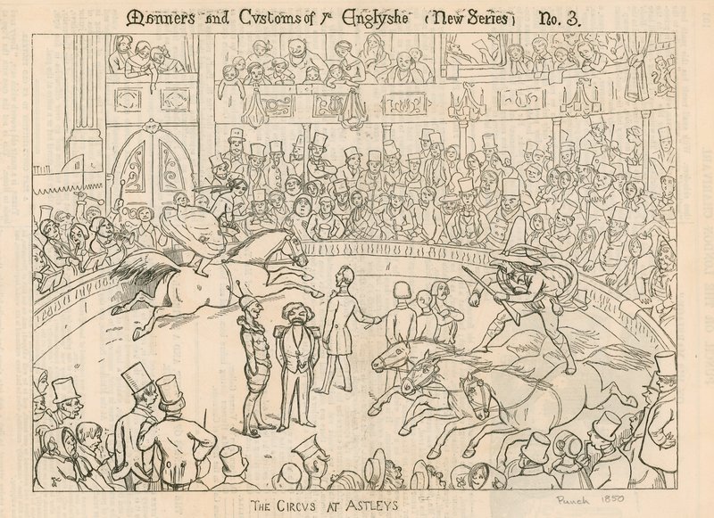 Az angolok szokásai és szokásai: The Circus at Astleys (Astleys Amphitheatre), London alkotó: English School