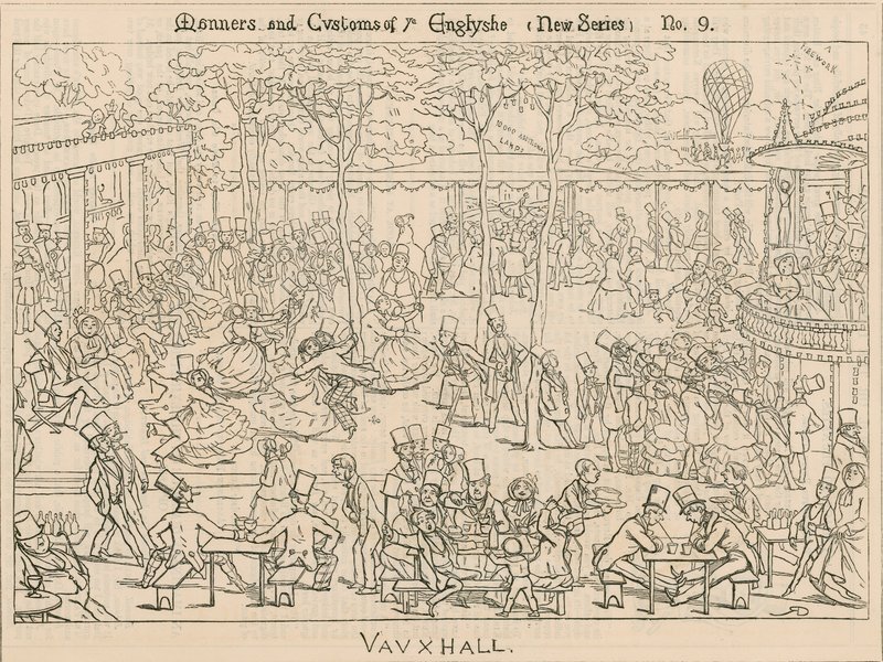 Az angolok modora és szokásai; Vauxhall Gardens, London alkotó: English School