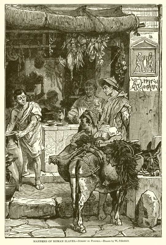 A római rabszolgák viselkedése. - Pompeii utca alkotó: English School