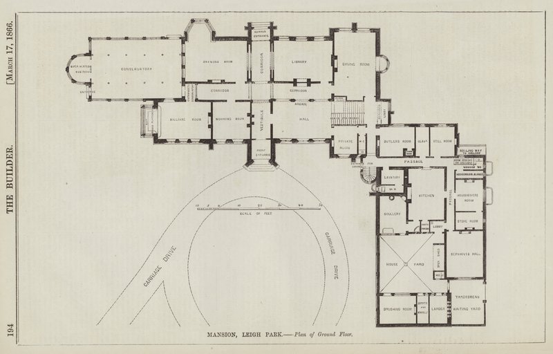 Kúria, Leigh Park, Földszint terve (metszet) alkotó: English School