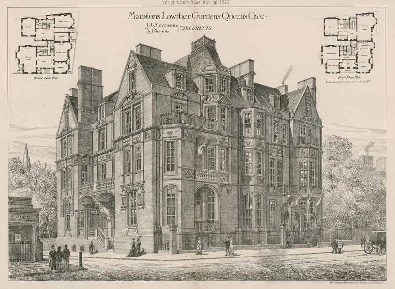 Mansions Lowther Gardens, Queens Gate, Kensington alkotó: English School