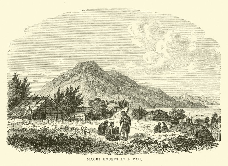 Maori házak egy Pah-ban alkotó: English School