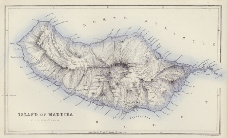 Térkép: Madeira szigete, készítette: GH Swanston, Edinburgh (színes fényképek) alkotó: English School