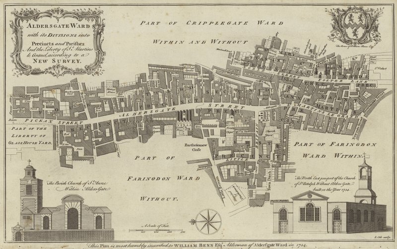 Aldersgate Ward, London térképe alkotó: English School